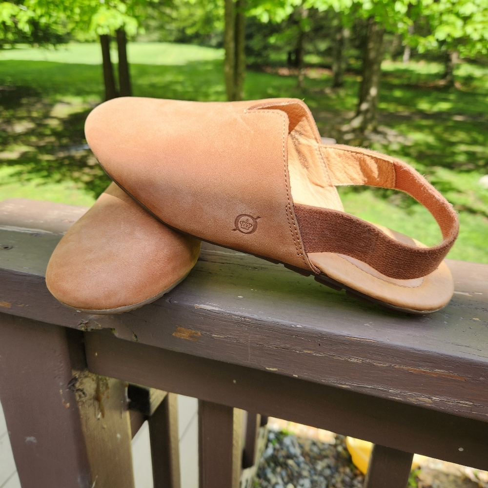 Born Women's Brown Leather Slip On Womens EUR 39 US 8 M